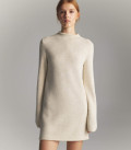 Lea soft warm yarn dress light beige