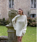 Lea soft warm yarn dress milk