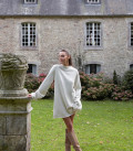 Lea soft warm yarn dress milk