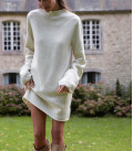 Lea soft warm yarn dress milk