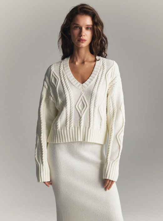 Liore geometric pattern jumper in vanilla