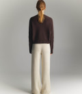 Liore geometric pattern jumper in chocolate