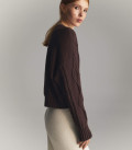 Liore geometric pattern jumper in chocolate
