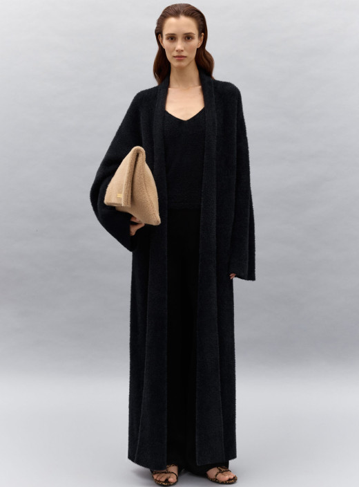 Удлиненный кардиган пальто Bella черный