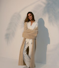 Long cardigan coat cream