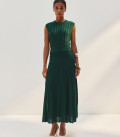 Openwork knit dress Estelle dark green