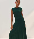 Openwork knit dress Estelle dark green