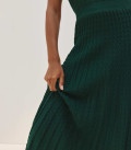 Openwork knit dress Estelle dark green