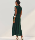 Openwork knit dress Estelle dark green