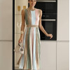Midi dress Openwork color block
