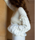 Свитер с плетением косы Kolos молоко