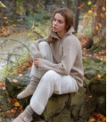 High neck sweater with a zipper Odion beige