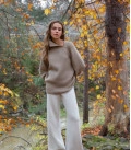 High neck sweater with a zipper Odion beige
