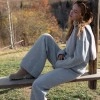Straight cut trousers with cuffs Nidea gray