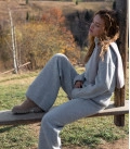 Straight cut trousers with cuffs Nidea gray