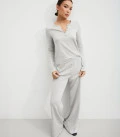 Jane set with flared trousers and jumper gray