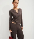 Jane set with flared trousers and jumper cappuccino