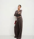 Jane set with flared trousers and jumper cappuccino