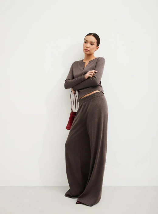 Jane set with flared trousers and jumper cappuccino