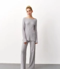 Pants with a textured pattern Primavera gray