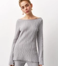 Pants with a textured pattern Primavera gray