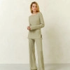 Pants with a textured pattern Primavera light olive