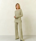 Pants with a textured pattern Primavera light olive