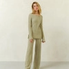 Pants with a textured pattern Primavera light olive