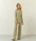 Pants with a textured pattern Primavera light olive
