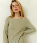 Pants with a textured pattern Primavera light olive