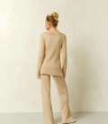 Pants with a textured pattern Primavera cream