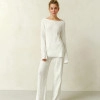 Pants with a textured pattern Primavera milk