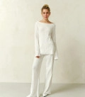 Pants with a textured pattern Primavera milk