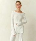 Pants with a textured pattern Primavera milk