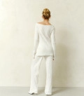 Pants with a textured pattern Primavera milk