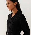 Set of jumper with a collar with buttons and straight-fit trousers Adaline black