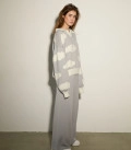 Gray trousers of a loose cut LU