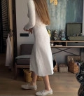 Ажурное платье с открытой спиной белое LU