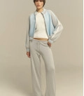 Striped bomber jacket "GLOW" light blue-grey