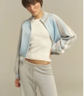 Striped bomber jacket "GLOW" light blue-grey