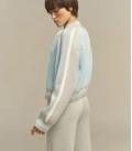 Striped bomber jacket "GLOW" light blue-grey