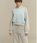 Striped bomber jacket "GLOW" light blue-grey