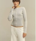 Silhouette cardigan "ZIPPER" gray