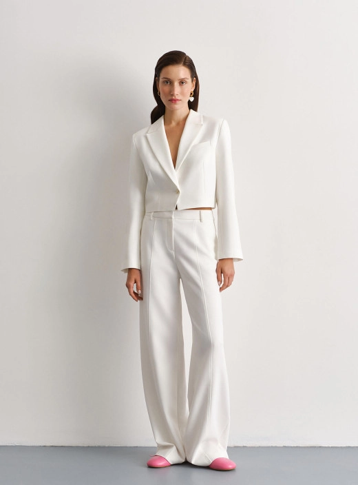 Valerie straight trousers milk