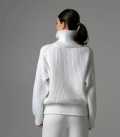 High neck sweater white