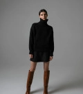 High neck sweater black