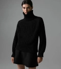 High neck sweater black