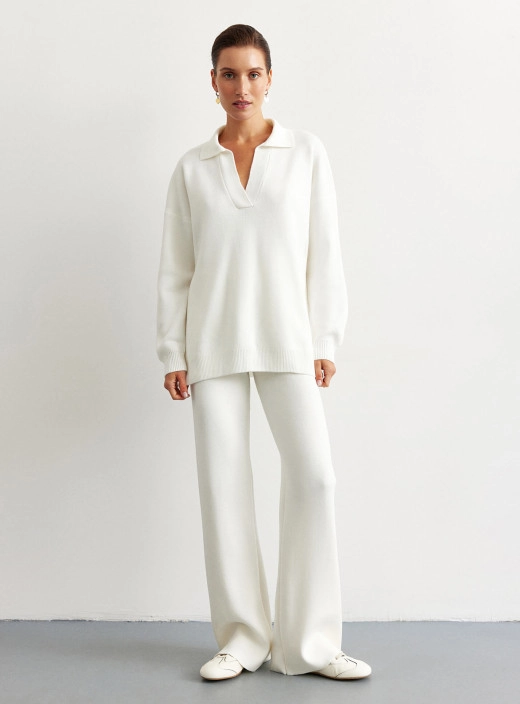 Pants straight from thick jersey milk