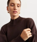 Oversized sweater with slits chocolate