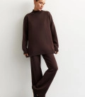 Pants straight from dense jersey chocolate